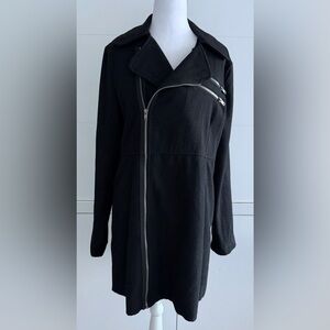 Roxy Black Pea Coat with Zipper Accents